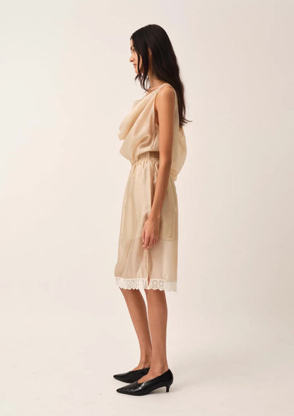 Gilian Viscose-blend Lace-trim Midi Skirt
