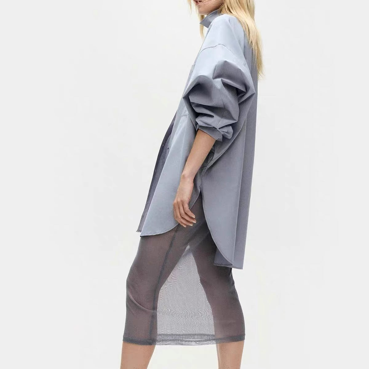 10 COLOURS! Unisex SL Cotton Silk Round Oversized Shirt