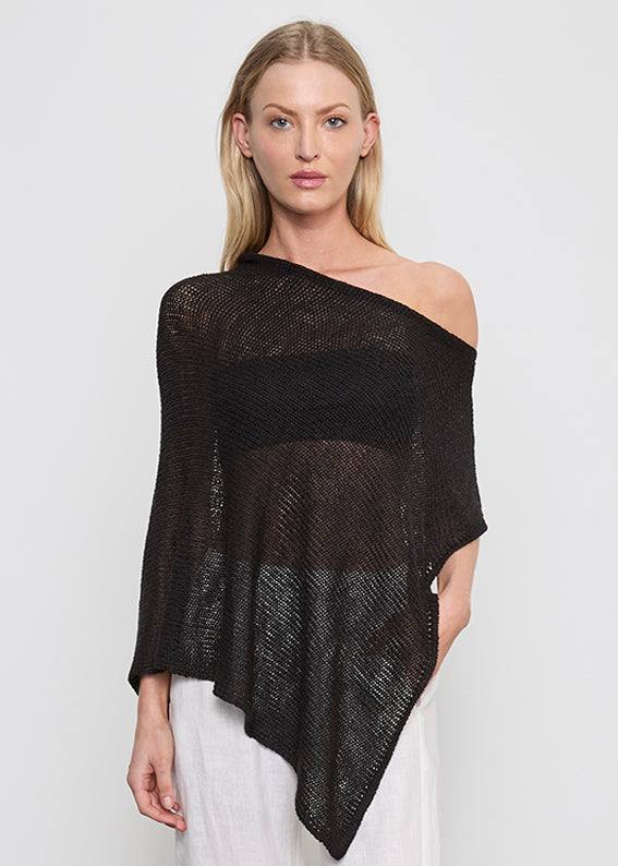 EC: Linen Open Knit Poncho