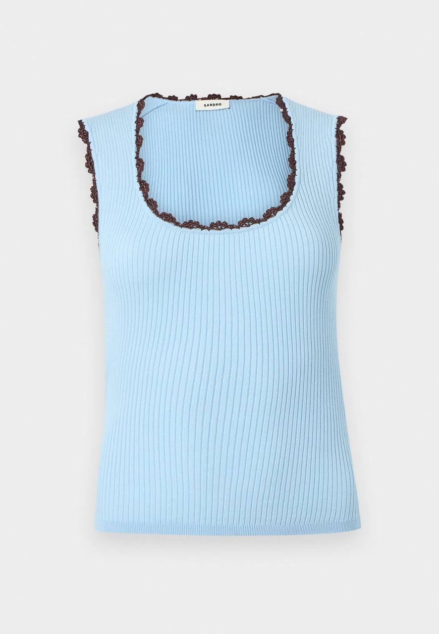 SD Crochet Detail Viscose-blend Knit Tank Top