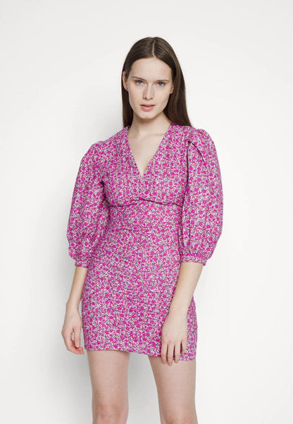 MJ Ryad Floral Embroidered Mini Dress