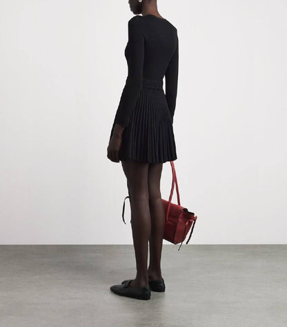 SD: Ruby Black Pleated Mini Dress