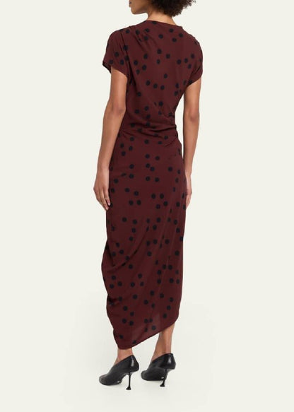 PS Ren Dress in Printed Dot Stretch Viscose