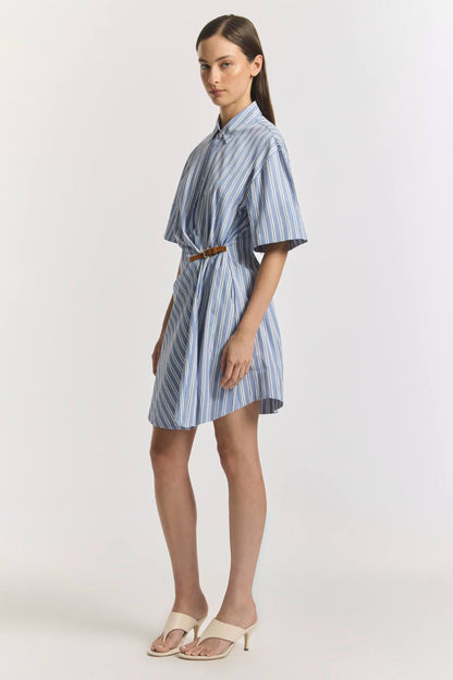 VW Peaches Mist Stripe Cotton Mini Dress Shirtdress