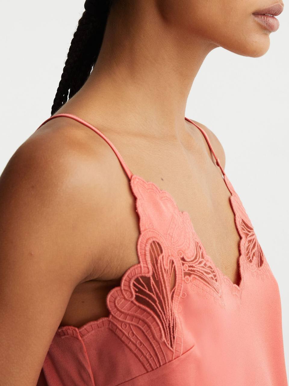 RS Joanie Satin Lace-Detail Cami Top