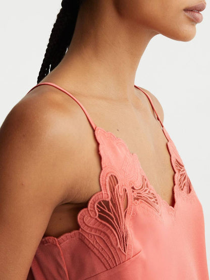 RS Joanie Satin Lace-Detail Cami Top