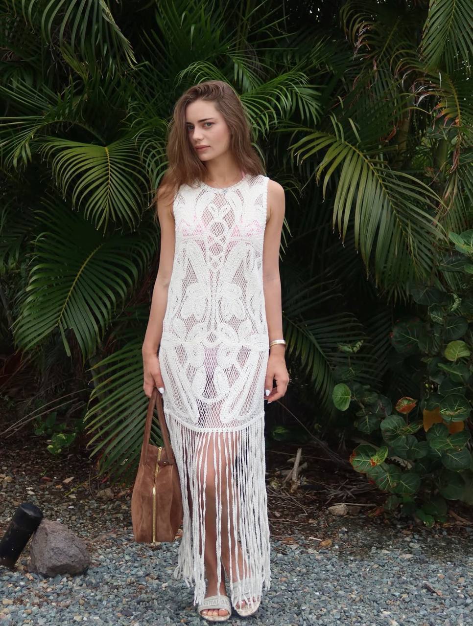 TG: Kim Fringed Crochet Dress