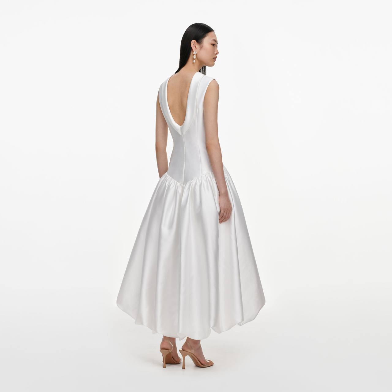 SP White Tafetta Bubble Hem Mini Dress