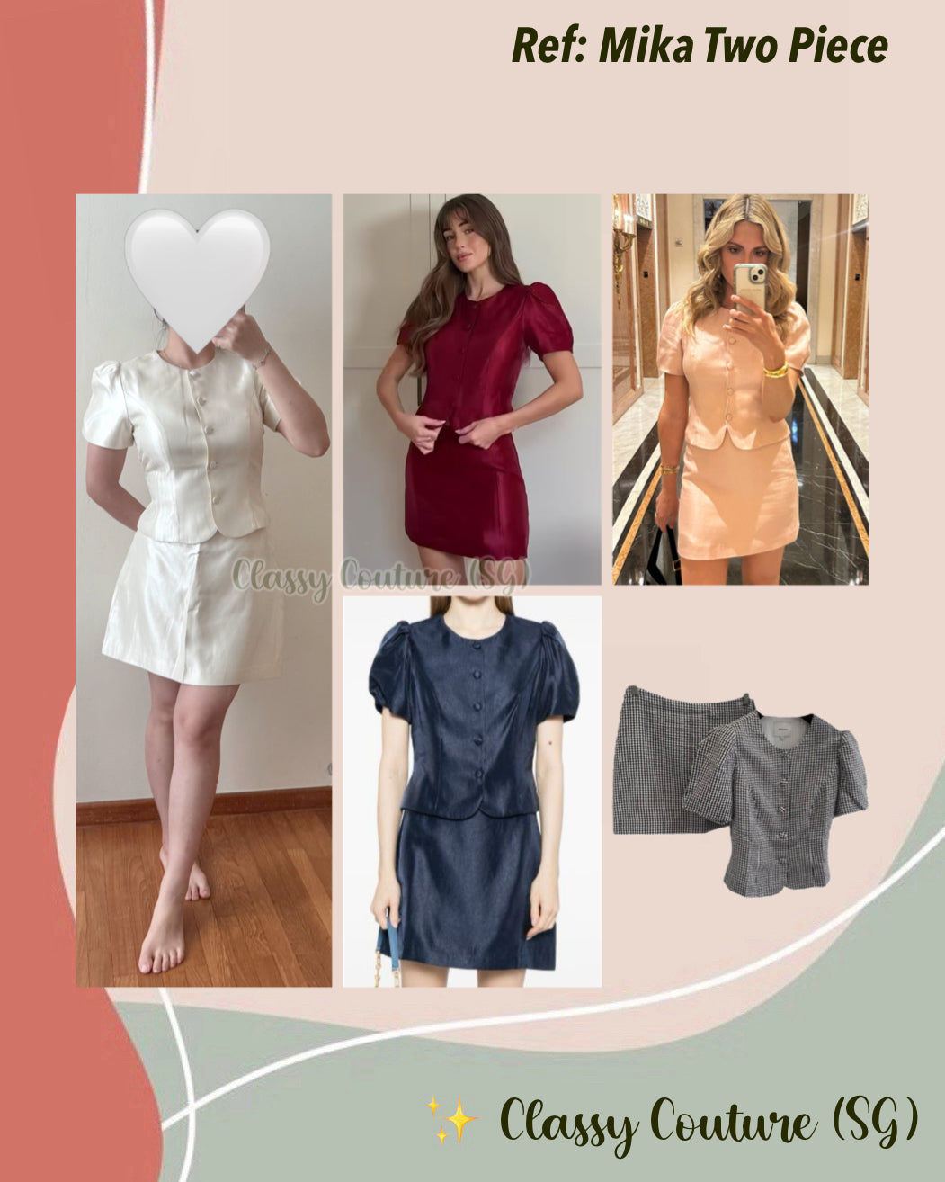 5 Colors! Ref Mika Top | Mini Skirt | Two Piece Set