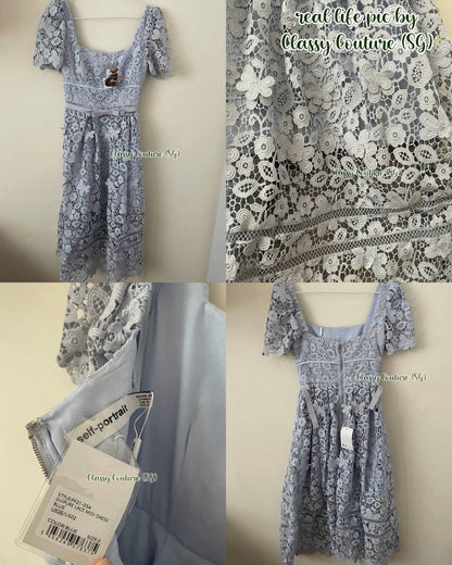 SALE! SP Blue Guipure Lace Midi Dress