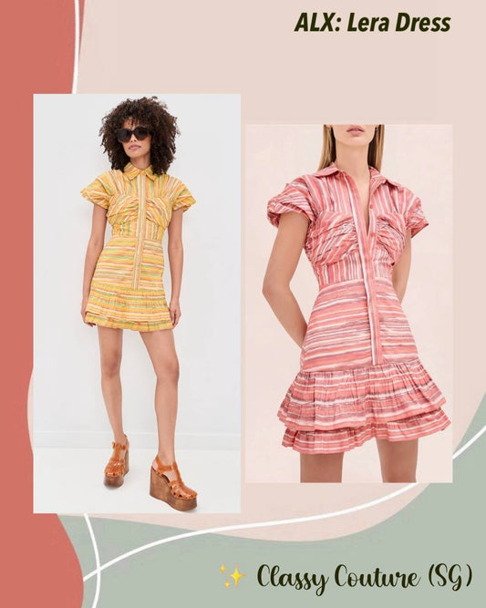 ALX Lera Striped Mini Dress