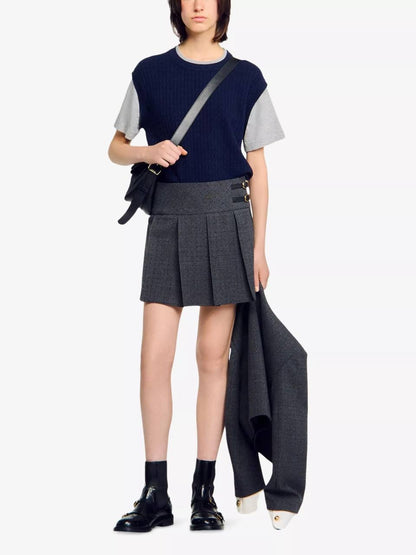 SD Layered Short-Sleeved Knitted Jumper