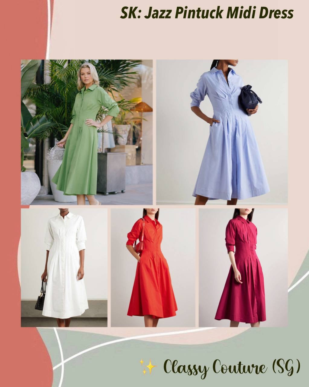 SK Jazz Pintuck Cotton-blend Midi Dress