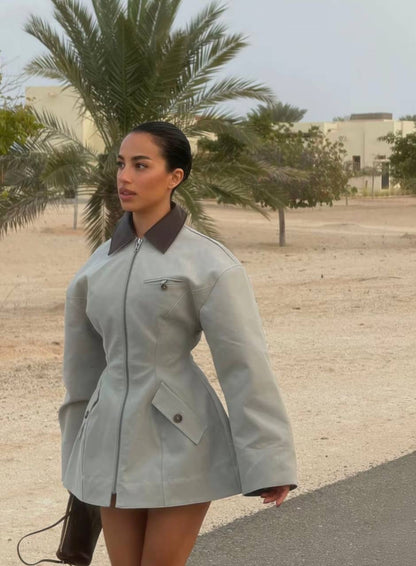 HS The Lady Hunting Cotton-blend Jacket With Faux Leather Collar