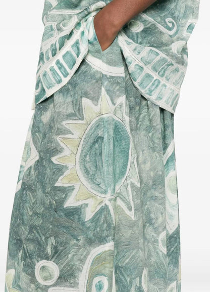 ALM Samira Print Relaxed Top | Wide-leg Trousers Pant | Set