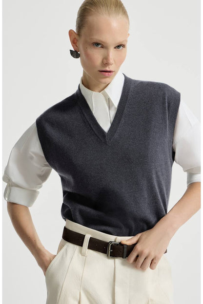 BC Grey Cashmere Knit Vest