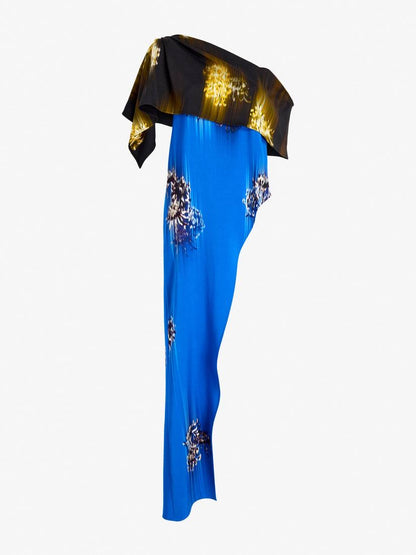 PS Haya Printed Asymmetric Draped Off Shoulder Viscose Cady Long Top