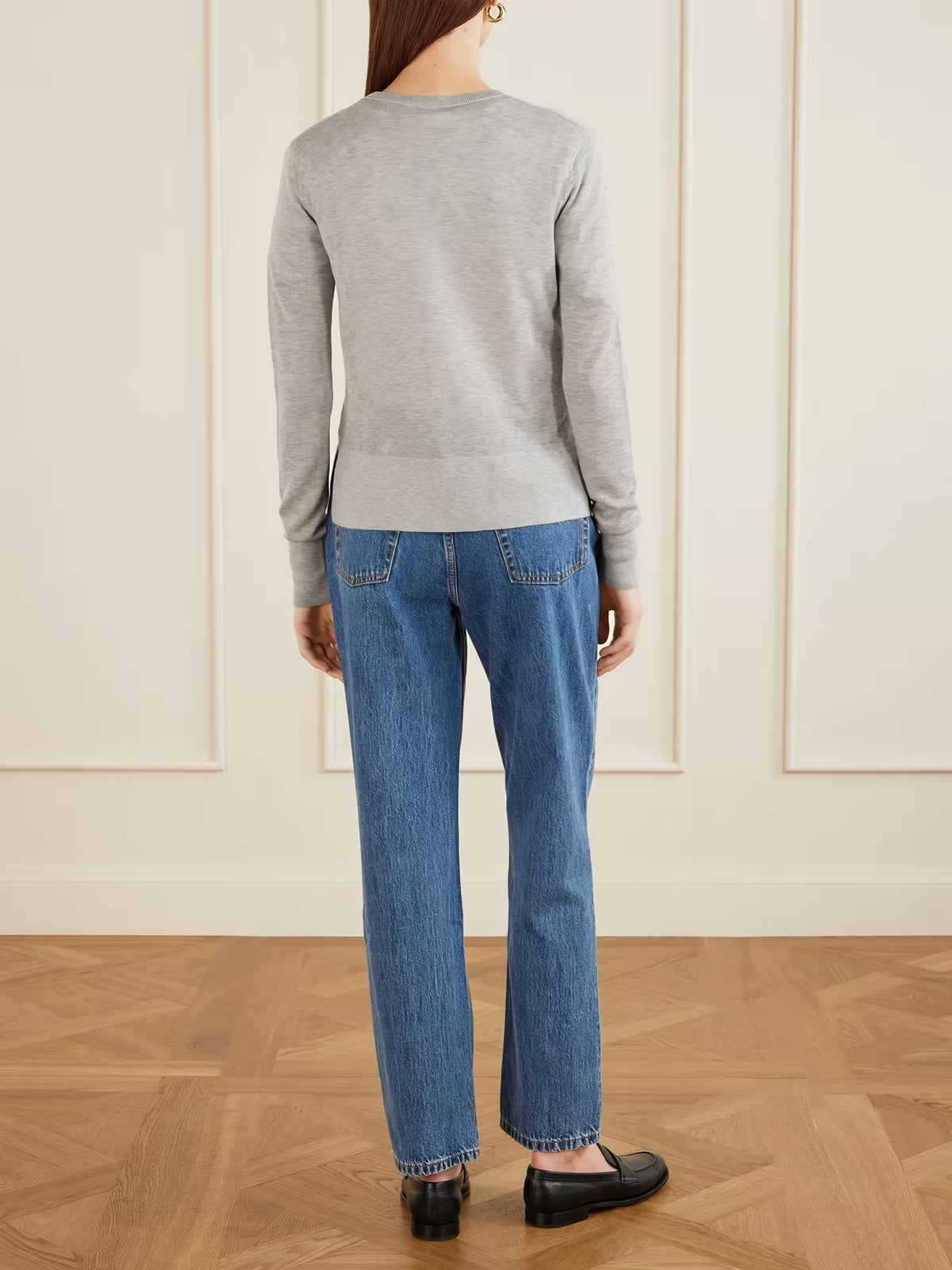 TOT Fine Knit Tencel-cashmere Slim Cardigan