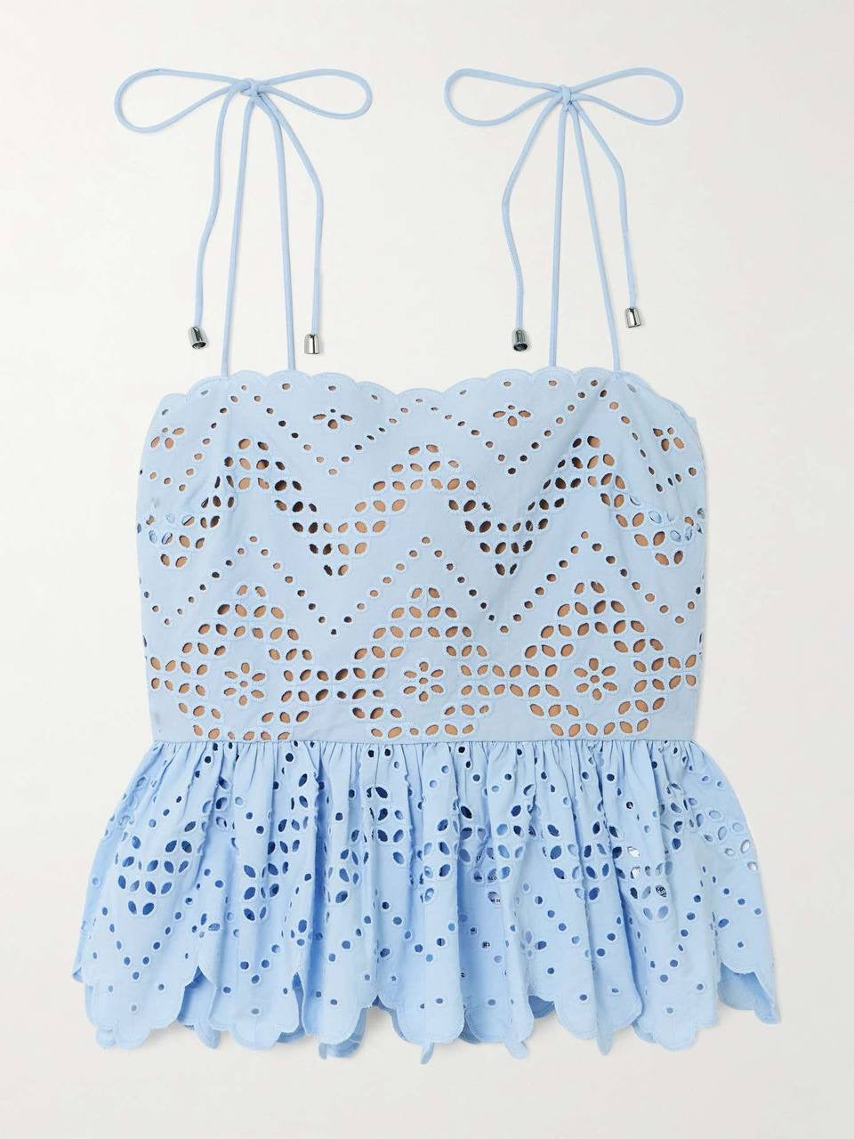 SP Blue Broderie Anglaise Top | Midi Skirt | Set