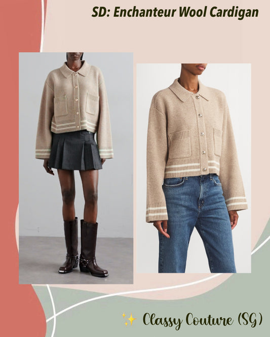SD Enchanteur Wool Decorative Stitch Cardigan