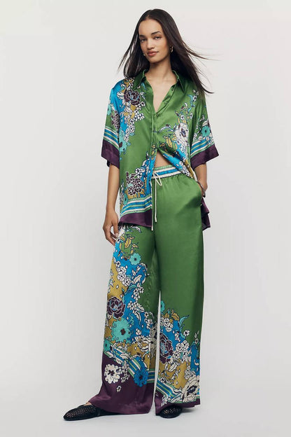 ALM Nanci Silk Tie Shirt | Pants