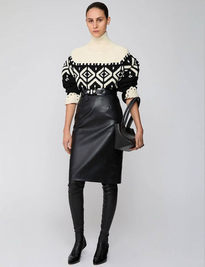 ATZ Hamilton Fair Isle Merino Wool Turtleneck Sweater