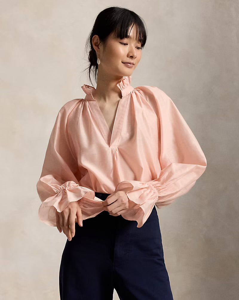 3 Colors! RL Cotton-Silk Organdy Shirt
