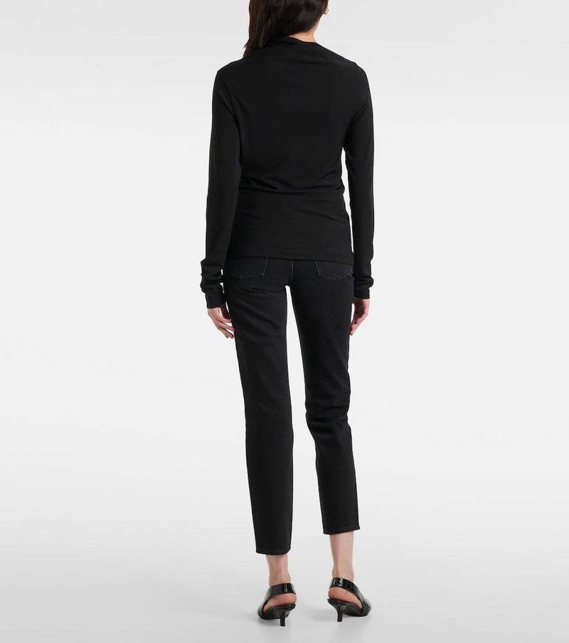 TOT Draped Viscose-blend Jersey Long Sleeved Top