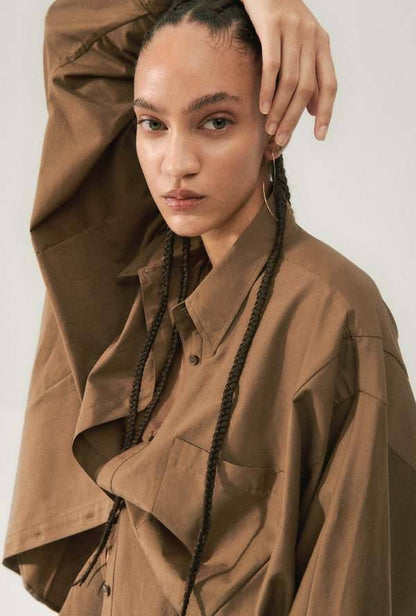 10 COLOURS! Unisex SL Cotton Silk Round Oversized Shirt