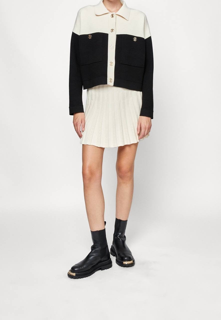 Killim Color Blocked Cropped Cardigan