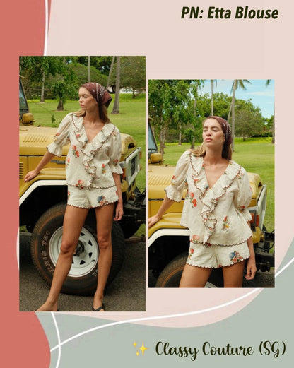 PN Etta Cotton Frill Blouse Top