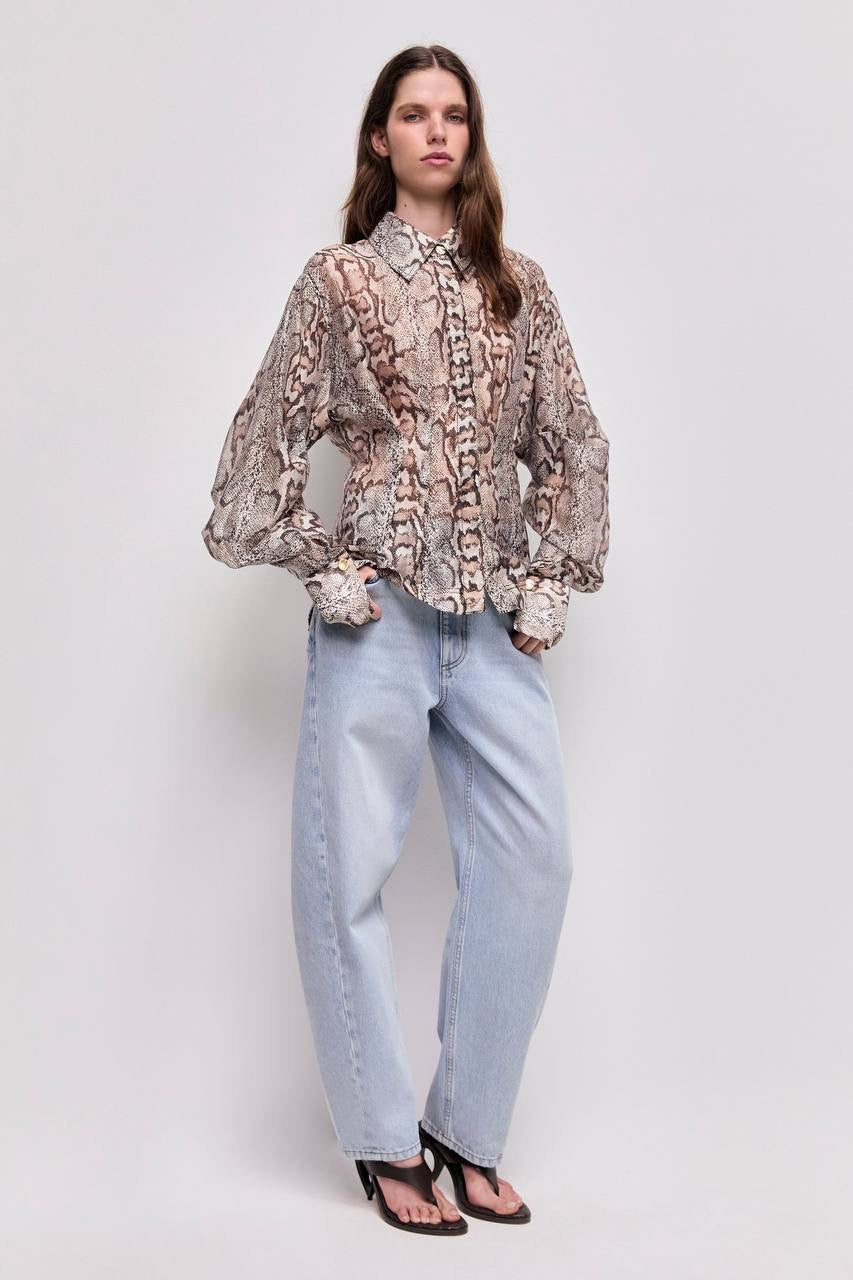 AJ Murphie Linen Blend Tailored Long Sleeve Shirt