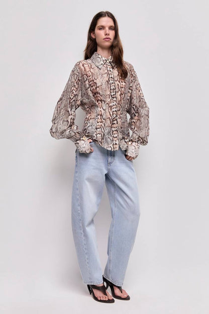 AJ Murphie Linen Blend Tailored Long Sleeve Shirt