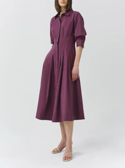 (PART 1/2) SK Jazz Pintuck Cotton-blend Midi Dress