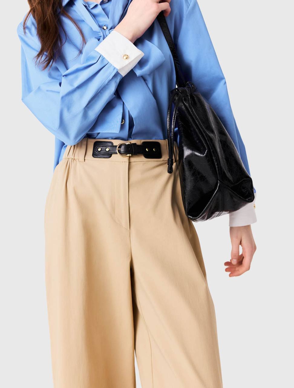 MJ: Cotton Gabardine Wide-Leg Trousers