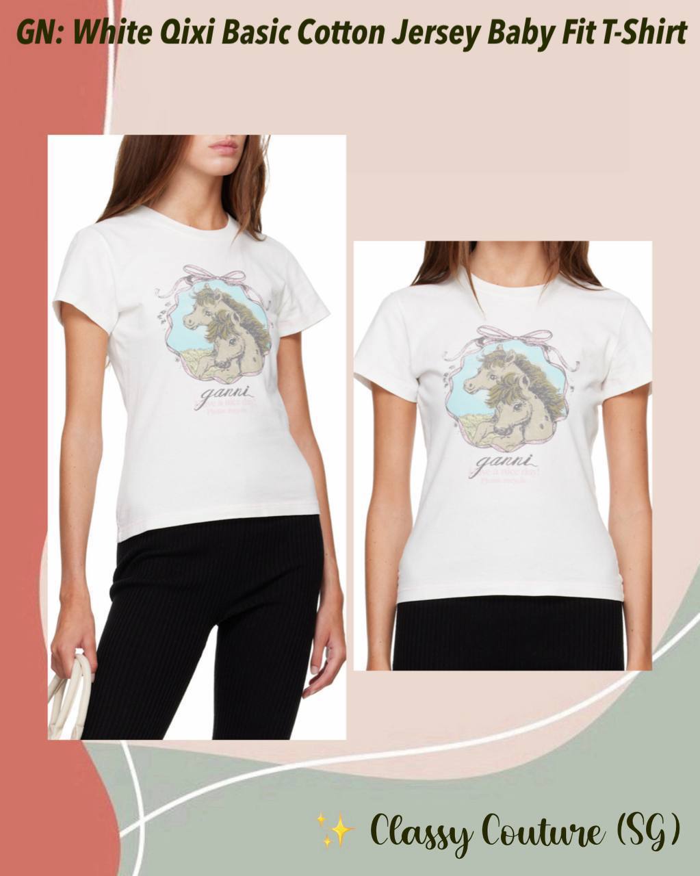 GN: White Qixi Basic Cotton Jersey Baby Fit T-Shirt