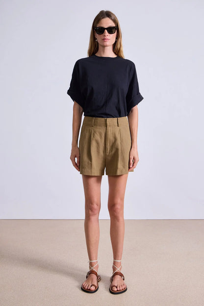AA Bari Short Cotton-Linen High-Waist Shorts