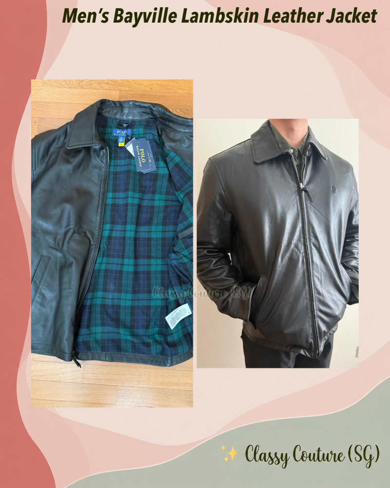 Men’s / Unisex Bayville Black Lambskin Leather Jacket