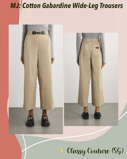 MJ: Cotton Gabardine Wide-Leg Trousers
