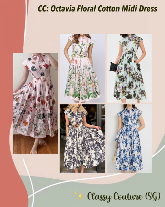CC Octavia Floral Cotton Midi Dress