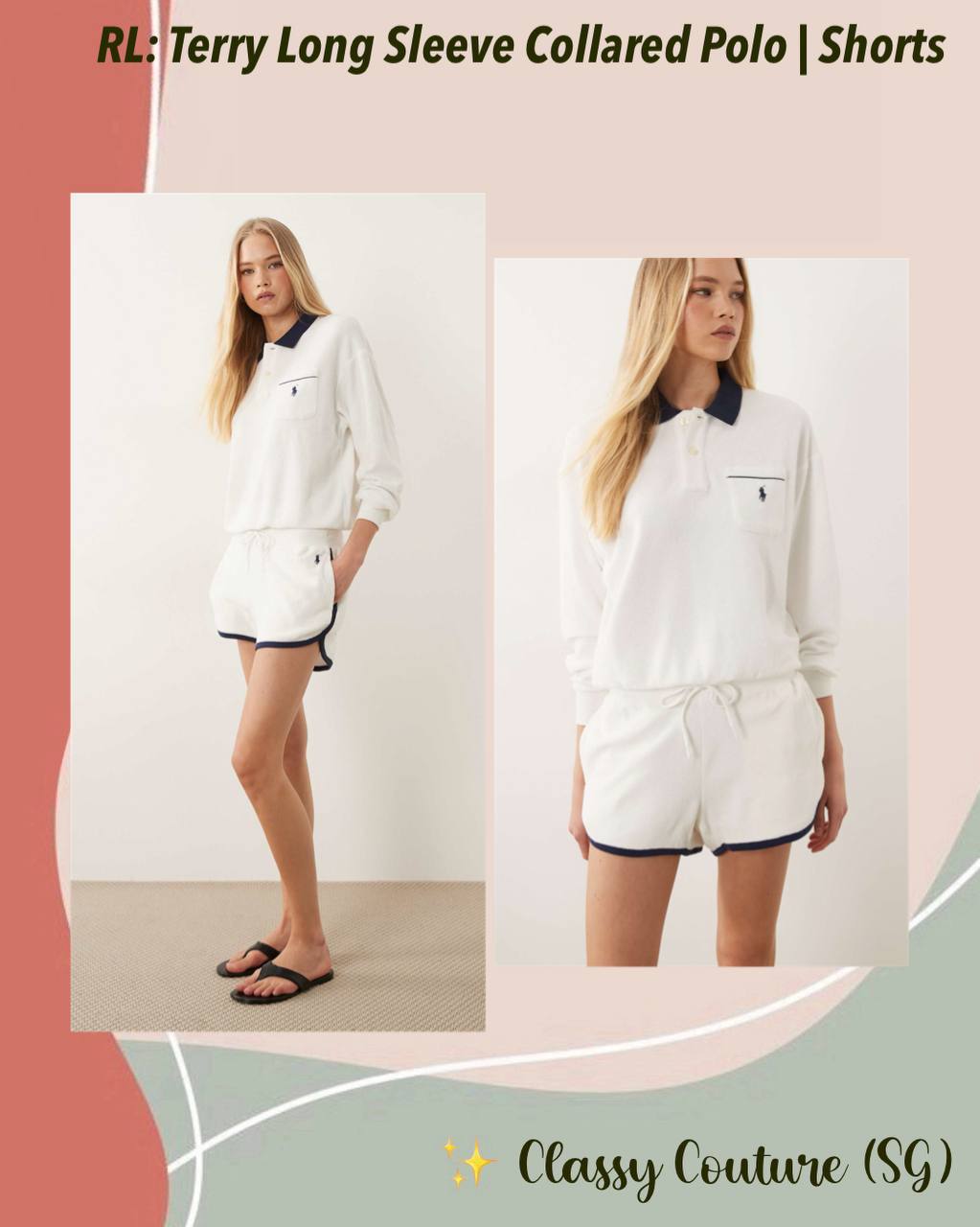 RL Terry Long Sleeve Collared Polo | Shorts
