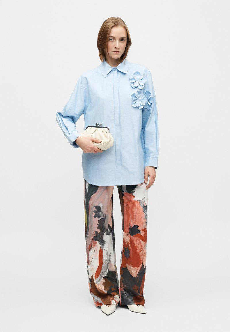 SG 3D Floral Appliqué Peplum Top | Shirt | Mini Skirt | Cotton Set