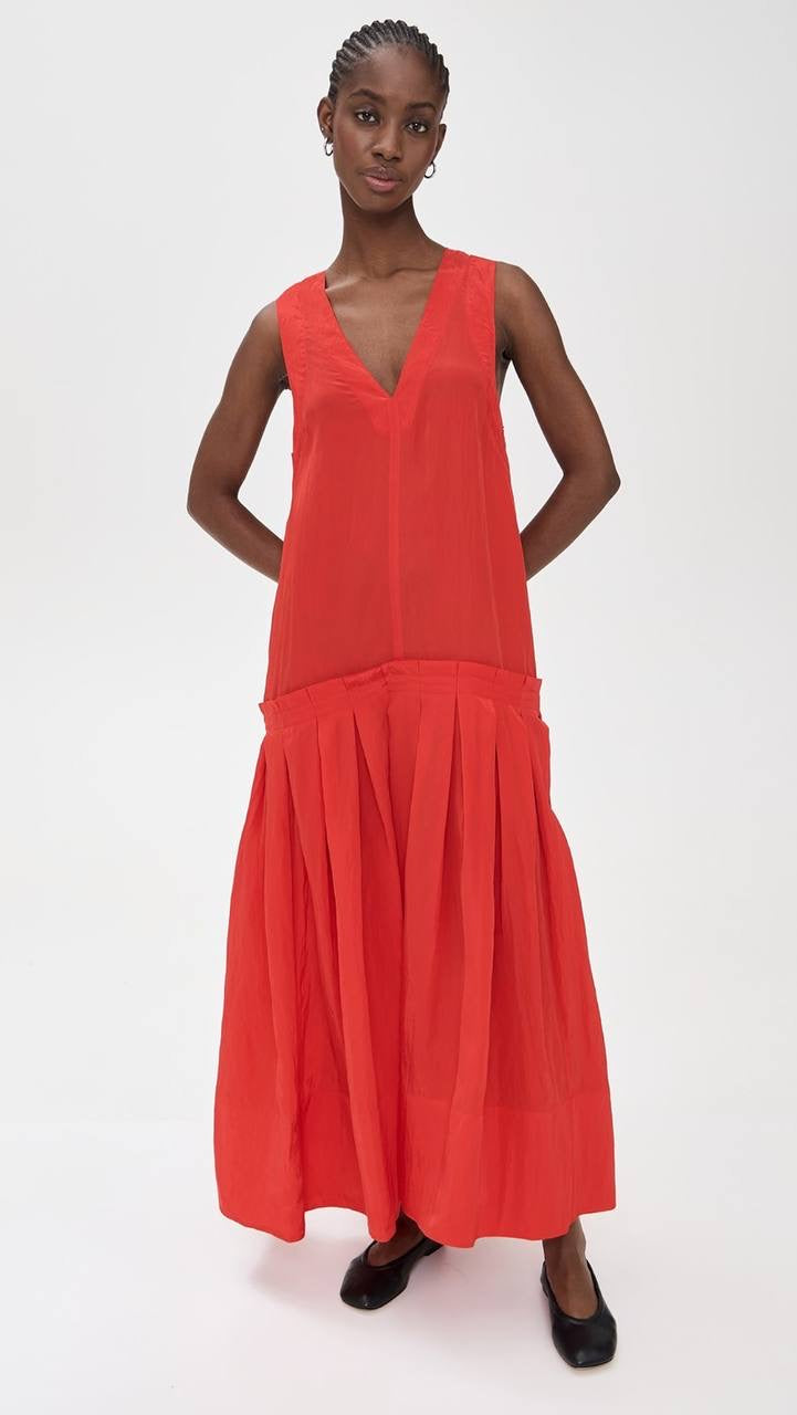 LM Kiki V-neck Drop Waist Viscose-blend Maxi Dress