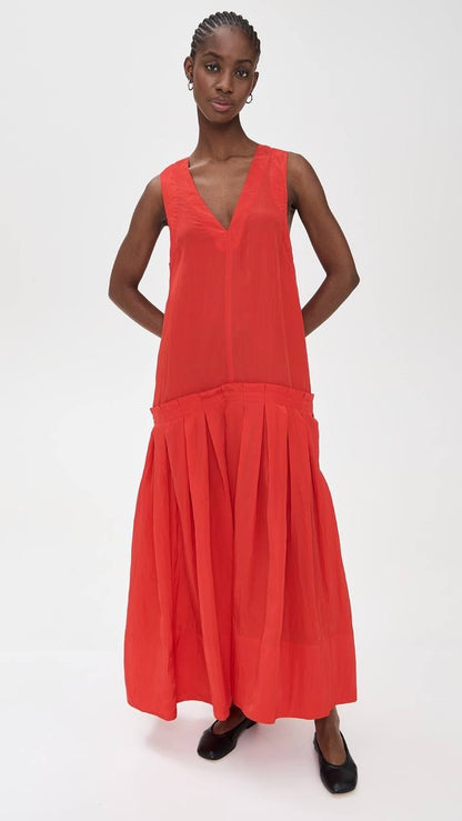 LM Kiki V-neck Drop Waist Viscose-blend Maxi Dress