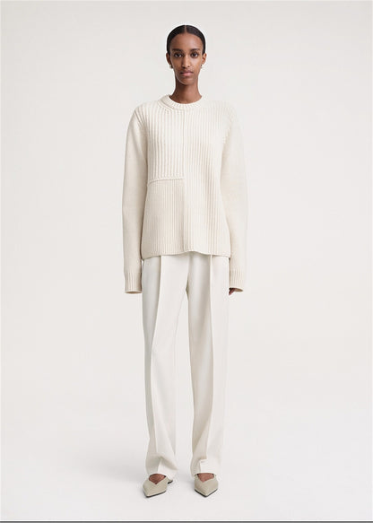 Tot Panelled Ribbed Wool Sweater Pullover