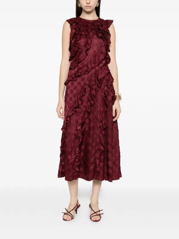 UJ Kavita Cascading Ruffled Midi Dress