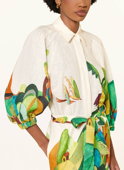 ALM Mokshini Linen Mini Dress Shirtdress