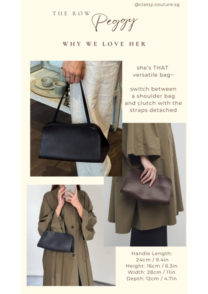 2 Colors! TR Peggy Clutch / Shoulder Bag in Polished Saddle Calfskin Leather