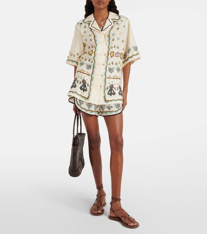 ALM Antionette Linen Shirt | Sun Shorts | Set