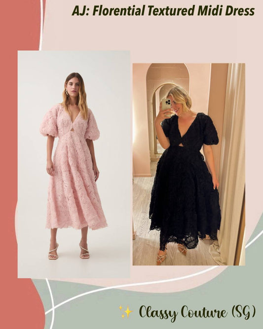 AJ Florential Textured Midi Dress